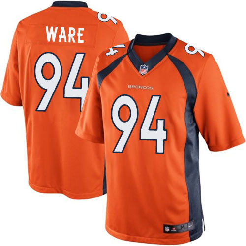 Men's Limited DeMarcus Ware Nike Jersey Orange Home - #94 NFL Denver Broncos